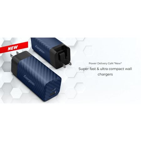 Energizer Ultimate - cestovní nabíječka Multiplug EU / UK / US GaN USB-C a USB-A 65W PD (stříbrná)