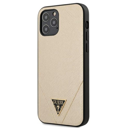 Guess Saffiano V - iPhone 12 Pro Max Tasche (Gold)