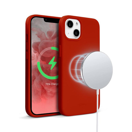 Crong Color Cover Magnetic - Étui MagSafe pour iPhone 13 (rouge)