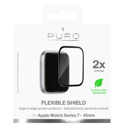 Puro Flexible Shield Edge to Edge - Hybrid screen protection glass + applicator for Apple Watch 7 (41 mm)