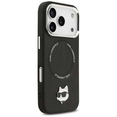 Karl Lagerfeld Choupette Pin MagSafe - Pouzdro pro iPhone 17 Pro (černé)