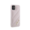 Karl Lagerfeld Diagonal Gesteppte Schrift - iPhone 11 Tasche (rosa)