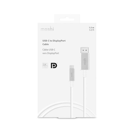 Moshi USB-C to DisplayPort Cable - Aluminum adapter from USB-C to DisplayPort 5K/60fps (silver)
