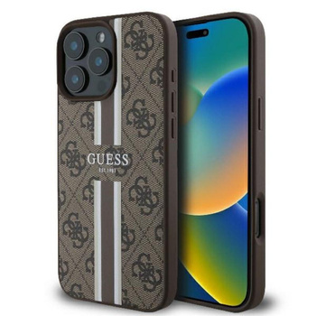 Guess 4G Printed Stripes MagSafe - iPhone 16 Pro Case (brown)
