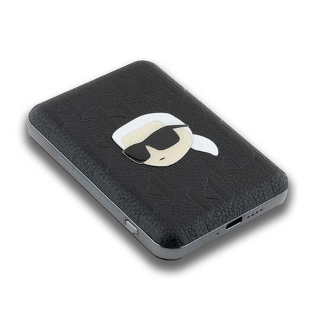 Karl Lagerfeld Karl Head Pin MagSafe - Indukciós Power Bank 5000 mAh 15W (fekete)