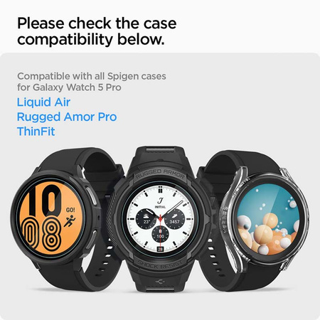 Spigen GLAS.TR EZ FIT 2-Pack - Tvrzené sklo pro Samsung Galaxy Watch 5 Pro 45 mm (2 ks)