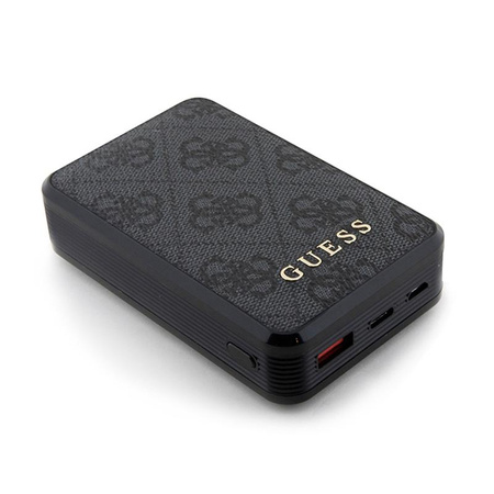 Guess 4G Leder Metall Logo - Power Bank 10000 mAh 18W (schwarz)