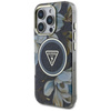 Guess Glitter Flowers Triangle Buttons MagSafe - tok iPhone 16 Pro Max (fekete)