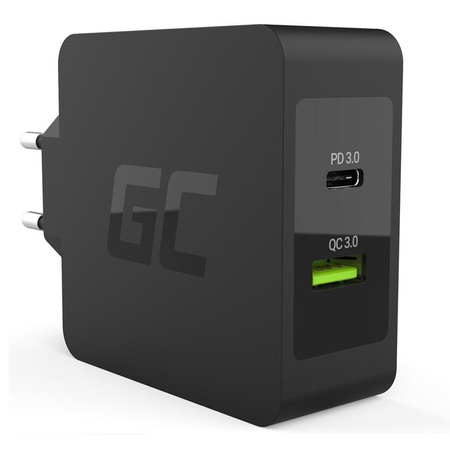 Green Cell - USB-C 30W PD charger with USB QC3.0 port and USB-C cable