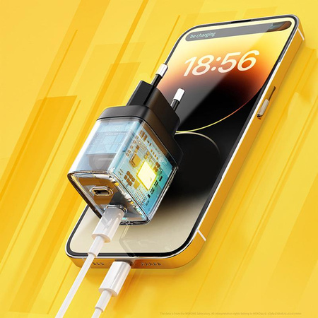 WEKOME WP-U128 - 2x USB-C Super Fast Charge GaN 40W Netzladegerät (Gelb)