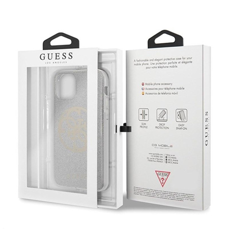 Guess Circle Glitter 4G - iPhone 11 Pro Case (Light Grey)