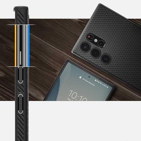 Spigen Liquid Air - Schutzhülle für Samsung Galaxy S22 Ultra (Schwarz)