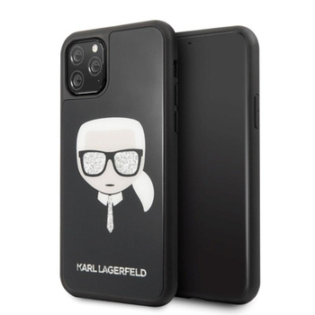 Karl Lagerfeld Double Layers Glitter Head - pouzdro pro iPhone 11 Pro (černé)