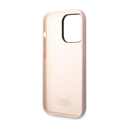 Karl Lagerfeld Silikon Iconic Karl`s Head - iPhone 14 Pro Tasche (rosa)