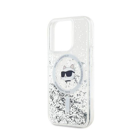 Karl Lagerfeld Liquid Glitter Choupette Head MagSafe - iPhone 15 Pro Max Tasche (Transparent)