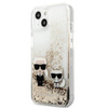 Karl Lagerfeld Liquid Glitter Karl & Choupette - iPhone 13 tok (arany)