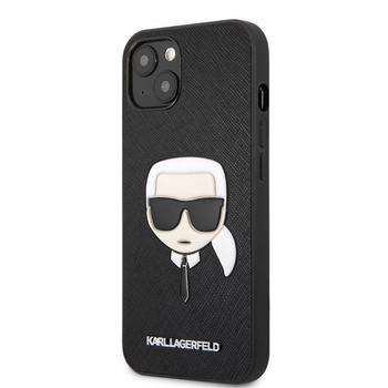 Karl Lagerfeld Saffiano Ikonik Karl`s Head - pouzdro na iPhone 13 (černé)