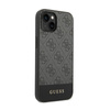 Guess 4G Bottom Stripe Metal Logo Collection - Coque pour iPhone 14 Plus (gris)