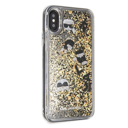 Karl Lagerfeld Signature Glitter Case - iPhone Xs / X tok (úszó bűbájok)