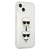 Karl Lagerfeld Glitter Karl & Choupette Head - iPhone 13 Case (silver)