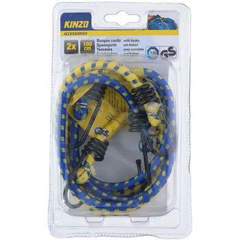 Kinzo - gumiszalagok poggyász rögzítésére 100 cm 2 db. (kék+sárga)