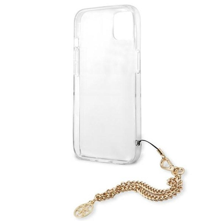 Guess Leopard Gold Chain - étui pour iPhone 13 Mini