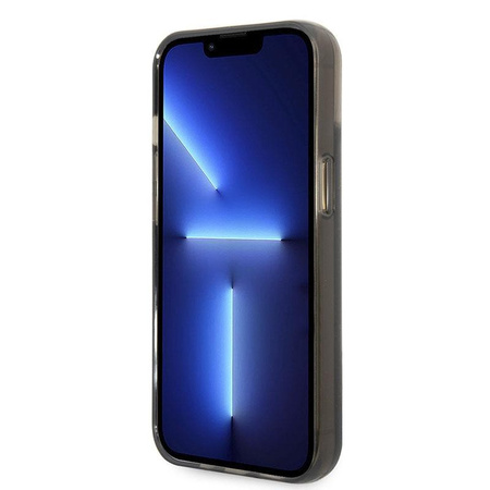 Karl Lagerfeld folyékony csillogó áttetsző hosszúkás logó tok - iPhone 14 Plus tok (fekete)