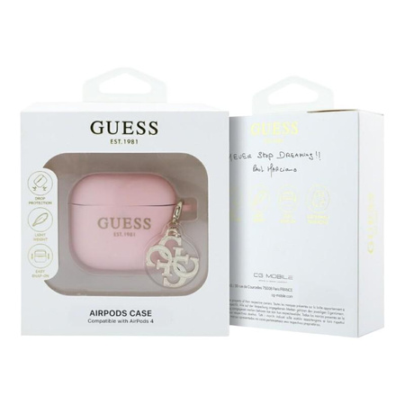 Guess Silicone 4G Charm - AirPods 4 Gehäuse (rosa)