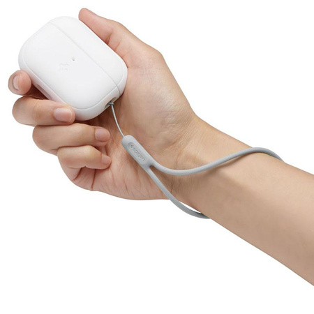 Spigen Silicone Fit Strap - étui pour Apple AirPods Pro 1 / 2 (Blanc / Gris)