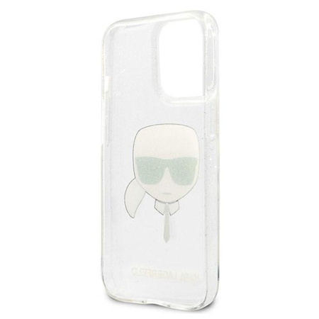 Karl Lagerfeld Karl's Head Glitter - iPhone 13 Pro Tasche (silber)
