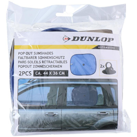 Dunlop - Pare-soleil pour vitres latérales de voiture 36x44 cm 2 pcs. (bleu) 