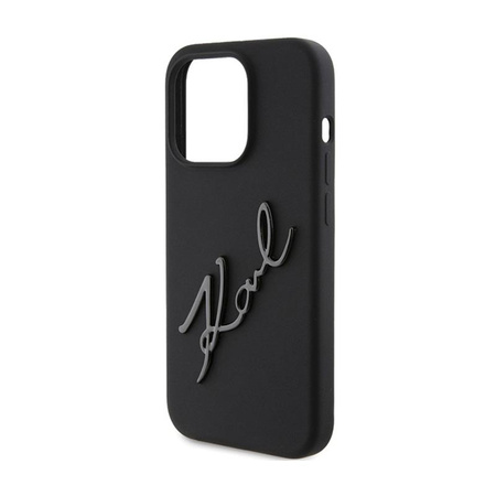 Karl Lagerfeld szilikon Karl Script - iPhone 15 Pro tok (fekete)