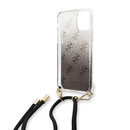 Guess 4G Gradient Hard Case - Etui z odpinaną smyczką iPhone 11 Pro (Black)