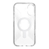 Speck Presidio Perfect-Clear Grip ClickLock & MagSafe - Coque pour iPhone 16 Plus (Transparente / Finition Chrome / Argent Serein)