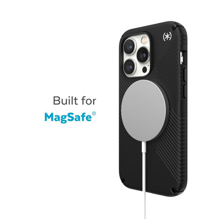 Speck Presidio2 Grip MagSafe - protiskluzové pouzdro pro iPhone 14 Pro Max (černé / černé / bílé)