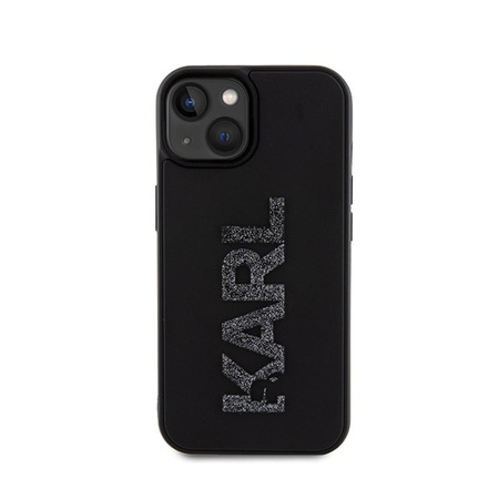 Karl Lagerfeld 3D Rubber Glitter Logo - iPhone 15 Plus Tasche (Schwarz)