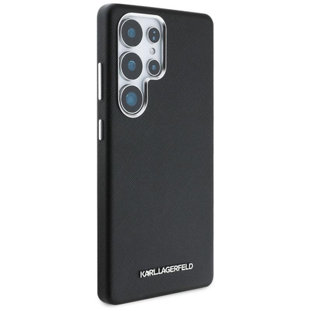 Karl Lagerfeld Saffiano Full Wrapped Elongated Metal Logo MagSafe - Case for Samsung Galaxy S25 Ultra (black)