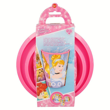 Princess - Sada nádobí (talíř, miska a hrnek 260 ml)