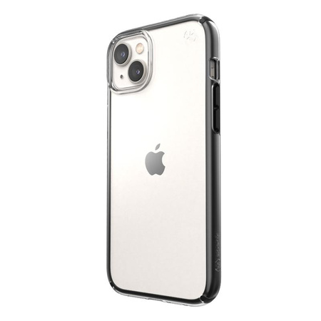 Speck Presidio Perfect-Clear mit Impact Geometry - iPhone 15 Plus / 14 Plus Hülle mit MICROBAN-Beschichtung (Transparent / Schwarz)
