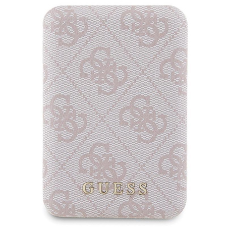 Guess Bundle Pack MagSafe 4G Metal Gold Logo - Etui Set + Power Bank 5000mAh MagSafe iPhone 15 (pink)
