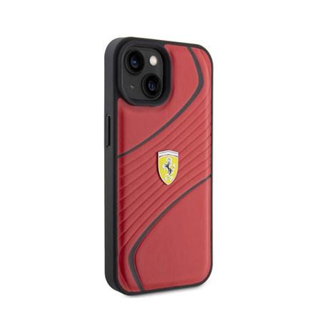 Ferrari Twist Metal Logo - iPhone 15 Tasche (rot)