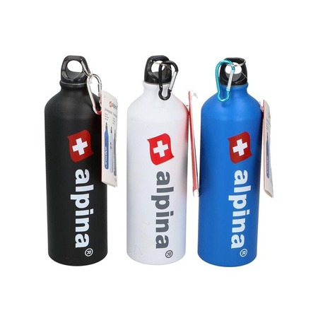 Alpina - Butelka aluminiowa z karabińczykiem 750 ml (Czarny)