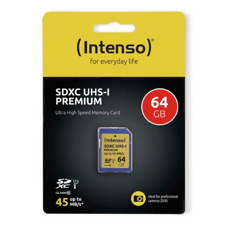 Intenso SDXC - Karta pamięci 64 GB Class 10 U1 UHS-1 10/45 MB/s