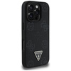 Guess Grainé Hot Stamp Peony Triangle Logo MagSafe - Coque pour iPhone 16 Pro (noir)