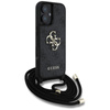 Guess 4G Big Logo Cord Strap Crossbody - Case for iPhone 16 (black)