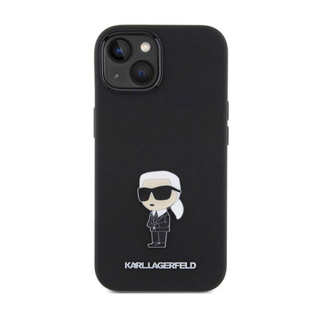 Karl Lagerfeld Silicone Ikonik Metal Pin - Etui iPhone 15 Plus (czarny)