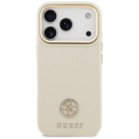 Guess Grained Strass Logo MagSafe - Case iPhone 17 Pro (beige)