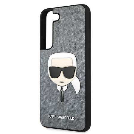 Karl Lagerfeld Saffiano Ikonik Karl`s Head - Étui Samsung Galaxy S22+ (argent)
