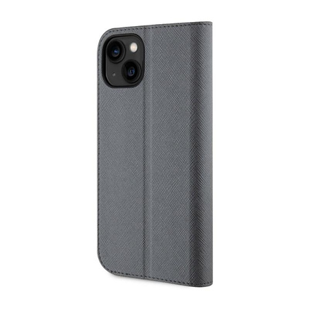 Karl Lagerfeld Booktype NFT Saffiano Karl & Choupette - pouzdro na iPhone 14 (stříbrné)