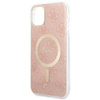 Guess Bundle Pack MagSafe 4G - MagSafe iPhone 11 Tasche + Ladegerät Set (rosa/gold)